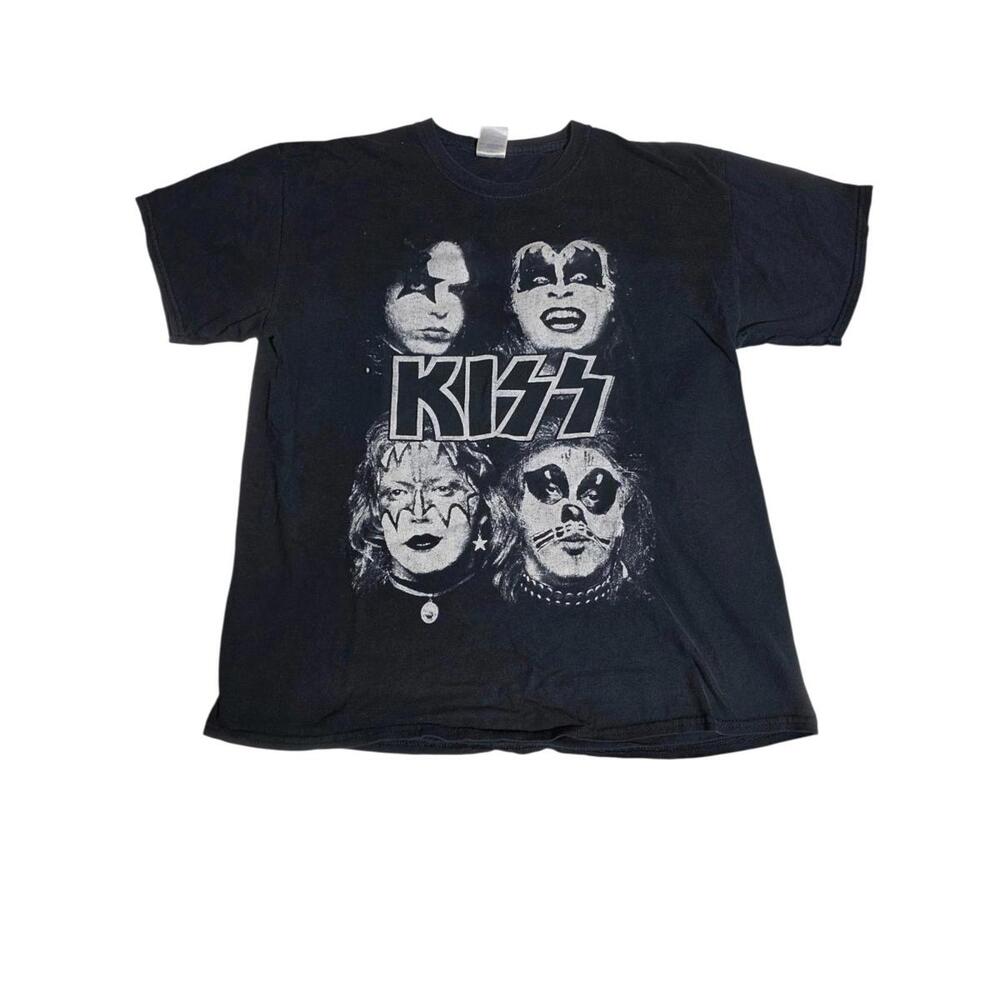 Vintage 1996 Kiss Band Faces T-Shirt Black Masked‎ Men’s XL B12